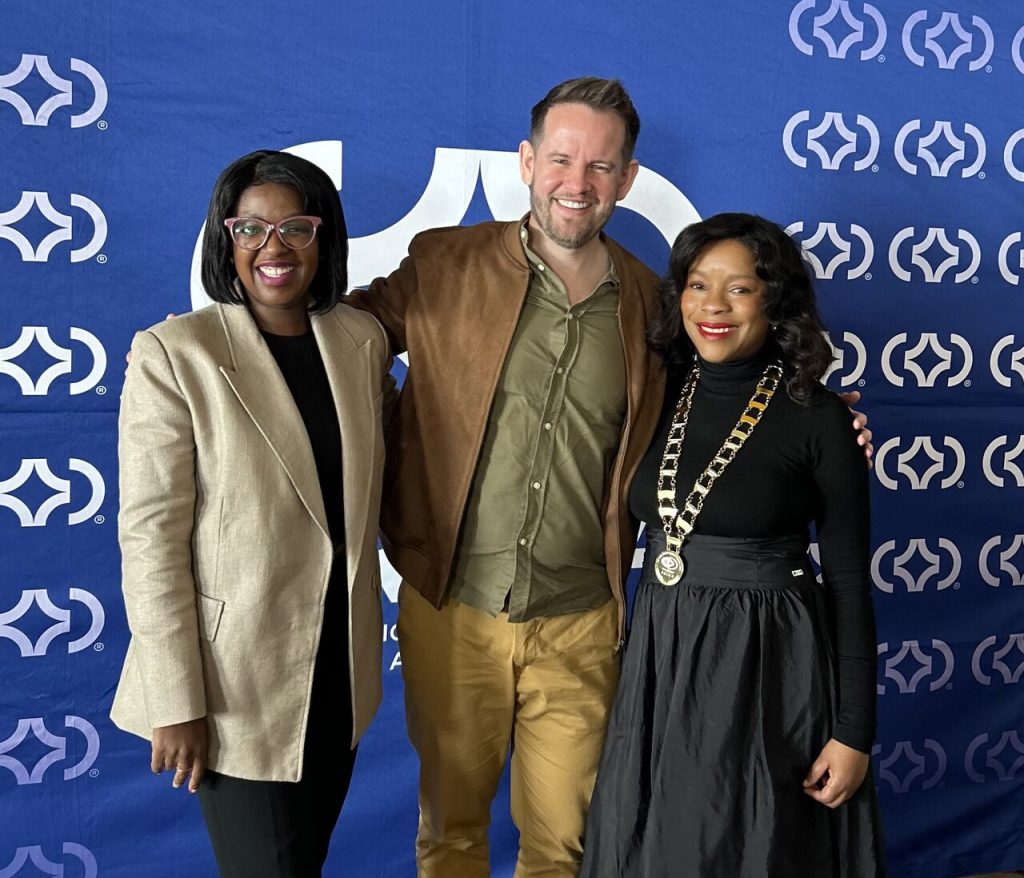 From left to right: Tsholofelo Dihutso (MBA), incoming Vice President of PRISA; Bradly Howland, outgoing President of PRISA; and Dr. Caroline Azionya, incoming President of PRISA. IMG/Bradley Howland LinkedIn Post